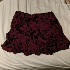 Banana Republic Dark Red Pattered Skirt